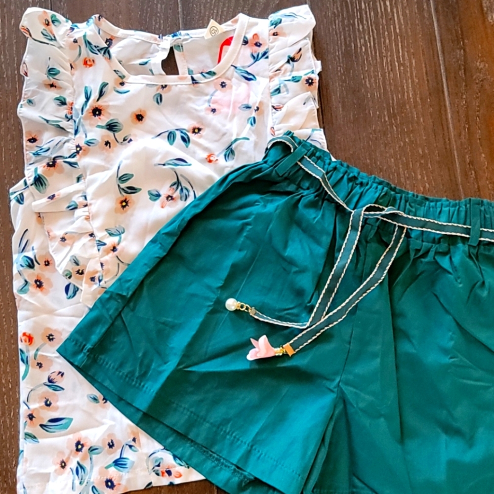 3 peice short set for girls